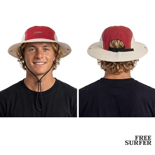 Image of Color-Blocked Fisherman Style Sun Hat for Outdoor Camping, Surfing & Vacations - Wide Brim, UV Protective, Anti-Slip