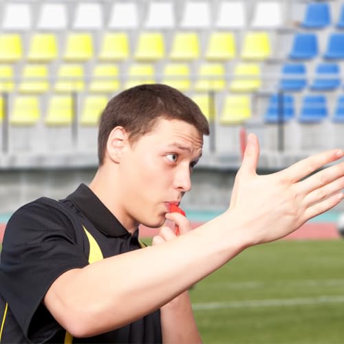 OFFCUP Plastik Pfeifen, 10pcs Sportpfeife im Training, Schiedsrichter stoffpfeifen mit Umhängeband, für Schulsport, Fußball, Hundetraining Schiedsrichter, Rettungsschwimmer