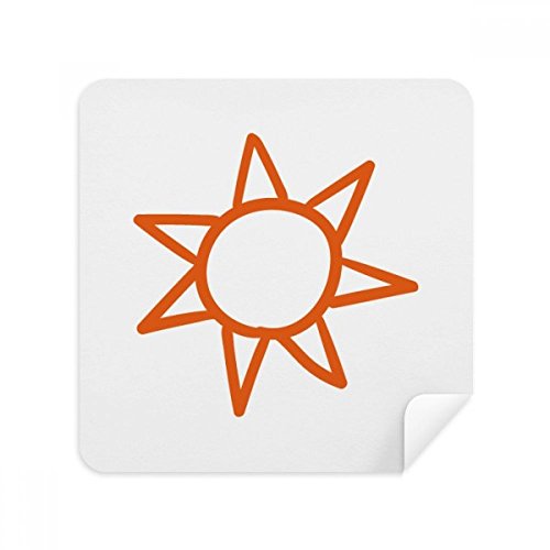 Tissu de nettoyage de lunettes en suède motif météo soleil orange