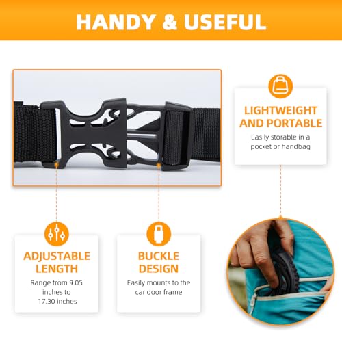 Image of KOUNATSURI Car Door Handle for Elderly Car Assist Support Handle Multifunction Car Door Latch Bar for Seniors and Handicapped(Black)