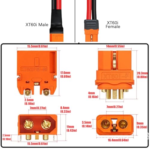 Cable de extensión XT60i macho a hembra para accesorios de motor de batería remoto 3