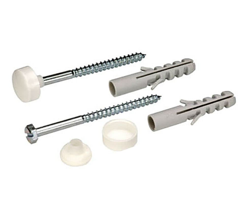 fiXte Toilet Pan Bidet Fixing Kit Screws Plugs Nylon Bushes White Caps