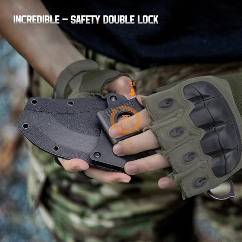 Image of Ruike F181-B1 Tactical Fixed Blade Knife with Sheath,14C28N Steel Full-tang Blade,G10 Handle,Big Large EDC Camping Survival Outdoor Hunting Bushcraft, Gifts for Men Women,Everyday Belt Hidden Horizontal