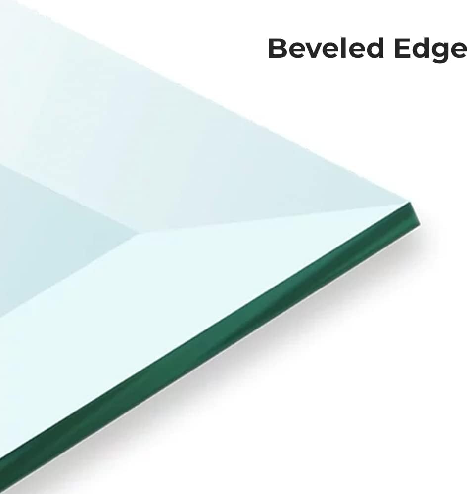 Custom Cut Rectangle Tempered Glass 3/4" Thick Beveled
