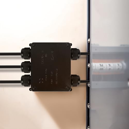 Abzweigdose Wasserdichte Verteilerdose Außen Wasserdicht IP68, 5 Wege Abzweigdose Außen Kabelverbinder Aufputz, Verbindungsdose Anschlussdose Erdkabel Klemmdose für Ø 4-8/8-12/10-14mm(Schwarz)