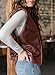 EVALESS Womens Leather Vest Fall Outfits Fashion 2025 Sleeveless Faux Leather Jacket Zip Up Stand Neck Leather Vest Top Solid Casual Clothing Coats Burgundy Medium