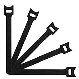 Amazon Basics Adjustable Cable Straps, Ties, Cord Organiser, 100 Count, Black - 5