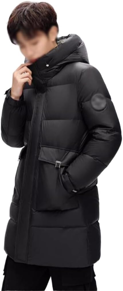 Ththickened Medium Long Hat Casual Warm Men's Coat Down Jacket Men's Winter