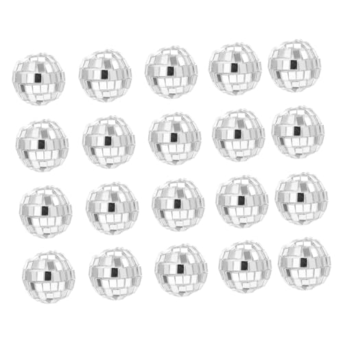 Toyvian – 20 bolas espejadas reflectantes para decoración de fiestas, discotecas, pasteles, escaparates y eventos temáticos (bolas de espejo de vidrio)