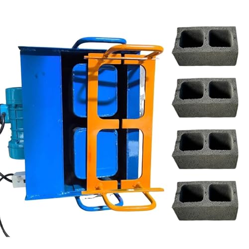 KUSOLE Concrete Block Machine, Electric Hollow Making Maker Machine, Customizable Molds, 45s Fast Forming, Max Pressure 23kn, Vibration Frequency 200-220 Times/Min Two-HoleBrick