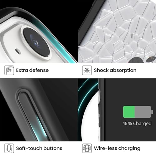 Coque iPhone 15 Pro compatible MagSafe antichoc transparente noire iFace - 5