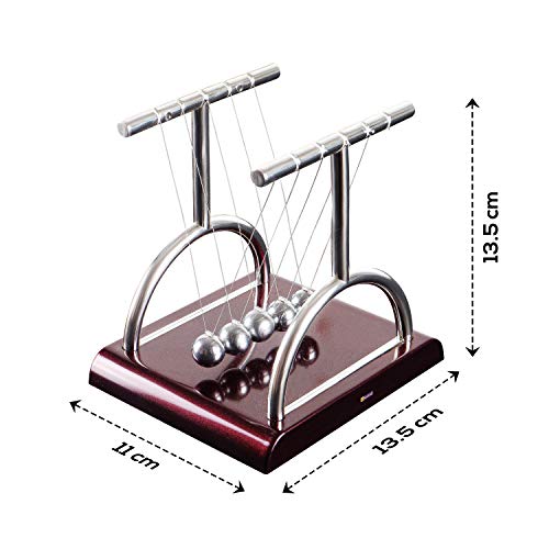 Kurtzy-Newton-Cradle-Pendulum-Metal-Perpetual-Motion-Toy-Swing-Balance-Collision-Ball-Decoration-Figurine-with-Polished-Plastic-Base-Nylon-Stings-for-Office-Classic-Desk-Toy-L135xB11xH135cm