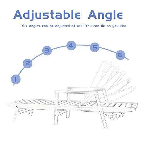 Lyuhome Outdoor Lounge Chairs Set Of 3, Lounge Beach Chairs For Outside, Pool Chaise Chairs And Side Table Set Patio Furniture Weather-Resistant Adjustable(White) #TOP5