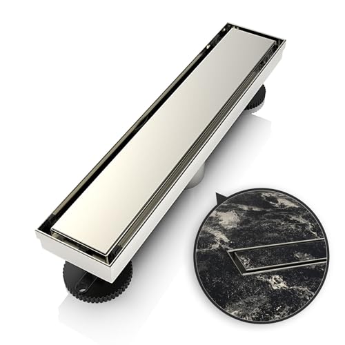 WEBANG 12 Inch Linear Shower Drain Rectangular Floor Drain with Accessories Reversible 2-in-1 Cover Tile Insert Grate Removable SUS304 Stainless Steel CUPC Certified Brushed Nickel