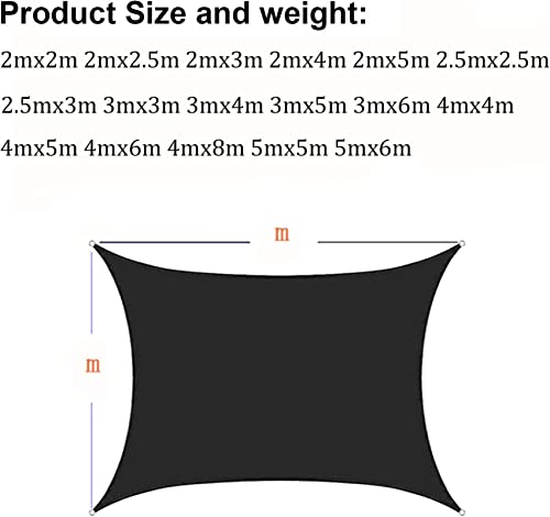 Voile d'ombrage rectangulaire pour salon de jardin et abri auto 2x5m