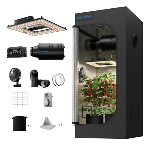 NICEGROW Das Growset für Einsteiger Komplettset Grow mit LED, Abluft, Filter und Zubehör 16 Turbowuchs Turbo1000 70x70x160cm Growzelt Komplettset 100W LED Grow Lampe Dimmbarer Vollspektrum LM301H EVO Diodes Hydroponics Growing Tent Set Belüftungssystem GrowZelt Kit Komplettes