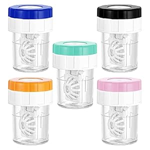 Sibba Lot de 5 boîtes de nettoyage manuelles pour lentilles de contact avec rotation pour un usage quotidien