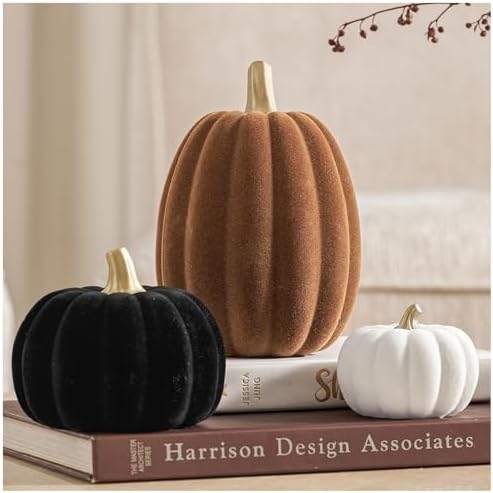 DN DECONATION 3 Pcs Fall Pumpkin Decorations, Artificial Pumpkin ...