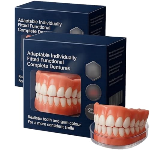 Funktionelle Zahnprothesen Anpassbare Funktionelle Vollprothese Fortschrittliches Individuell Angepasstes Silikon-Vollprothesen-Set Für Männer Und Frauen (2pcs)