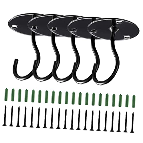 CAXUSD 5 Piezas Ganchos Colgantes Para Plantas Gancho De Techo De Fijación a La Pared Gancho Para Colgar Orquídeas Gancho De Techo Para Colgar Plantas Ganchos De Techo Black Planchar