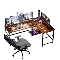 【美品】パソコンデスク Amazon | DEWEL パソコンデスク l字 幅180+120cm 奥行60㎝ 2段収納棚