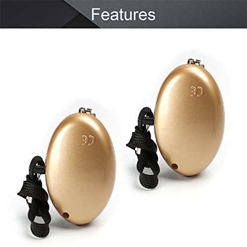 Image of Othmro 3 Pack 120DB Personal Alarm with LED Lights, Emergency Safety Alarm for Women, Men, Children, Elderly Gold