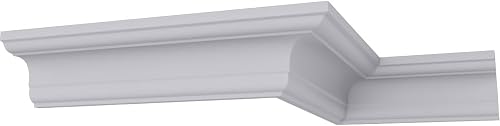 Ekena Millwork MLD02X02X03JE-CASE-12 2-1/4 H x 2-1/4 P x 3-1/4 F x 94-1/2 L Jefferson Traditional Smooth Crown Molding (12-Pack)