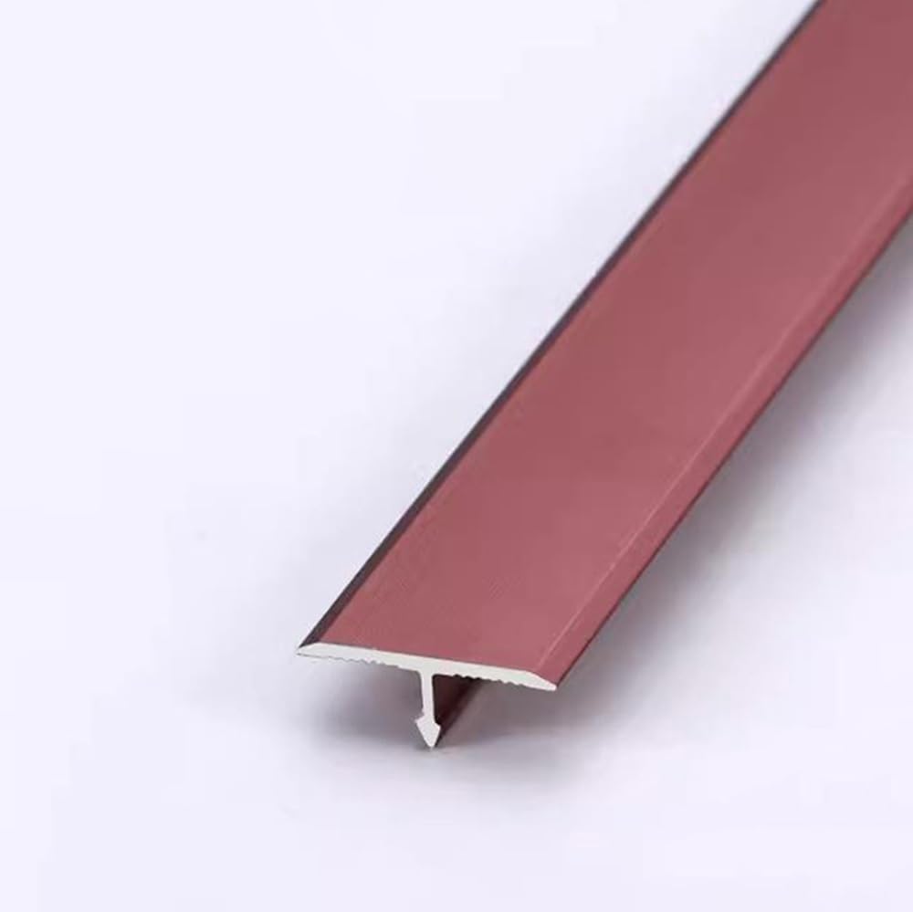 35.4" Metal Flooring Transition Strip, 90cm Flat Divider Strips, T Molding Gap Connecting Strips, Doorway Edge Trim Joining Strip(Red,W 33mm)