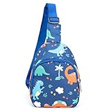 Cute Children Sling Bag Small Cartoon Dinosaur Crossbody Shoulder Bag Coin Purse Waist Backpack Nylon for kid 1-5-Blue