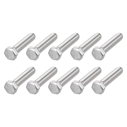 Image of METALLIXITY Hex Head Bolts (7 /16-14 x 2 inch) 10Pcs, 304 Stainless Steel 18-8, Fully Threaded, External Hex Drive, Plain Finish, Hex Head Screw Bolt, Silver