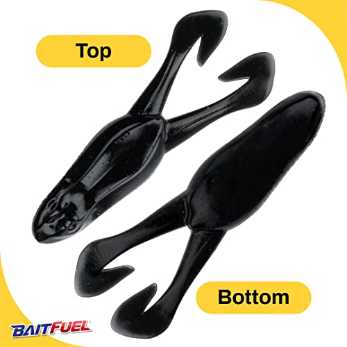 BAITFUEL BF Toad Infused with Supercharged X55 Formula Gel: Fish Scent Technology with Powerful Attractants | 4-Inch, Black (PN:X86503)