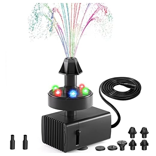 SZMP 24-Hours Working Bird Bath Fountains, Bird Bath Fountain Pump with 7 Nozzles for Outdoor, Garden, Pond, Patio, Fish Tank, Adjustable Water Pump with 16.4Ft Power Cord and Adapter(Colorful)