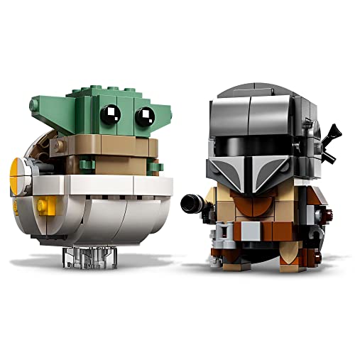 LEGO 75317 BrickHeadz Star Wars The Mandalorian & The Child 'Baby Yoda' Building Toy, Collectible Model Figures Set, Gift Idea