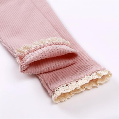 Toddlers' and Girls' Leggings Kids Stretchy Footless Tights Solid Ribbed Pants Toddler Summer Beach Clothes Lace Trim3