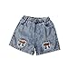 18-24 Months 3 Button Girls Cuffed Jean Shorts Elastic High Waist Trendy Fashion Denim Shorty Casual Summer Pull On Clothes Jorts Zb03- Blue