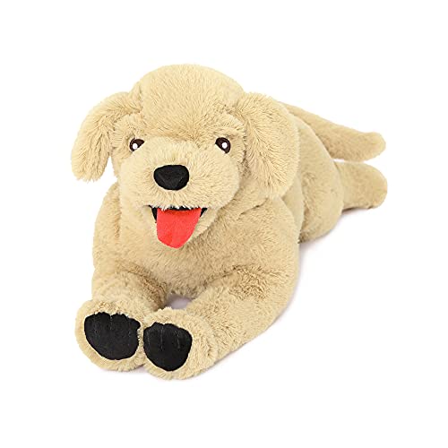 Lanmore 21'' Stuffed Dog Animals Golden Retriever Plush Toys Large Stuffed Puppy Goldendoodle Labrador Gift for Pets Kids Girls Light Brown (Medium)