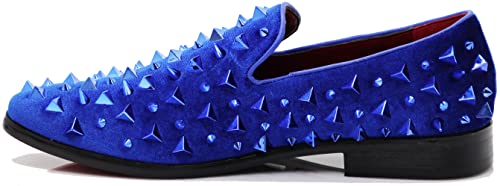 Image of SPK16 Men's Vintage Spike Dress Loafers Slip On Fashion Shoes Classic Tuxedo Dress Shoes