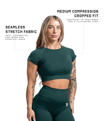 Image of Gymreapers Short Sleeve Workout Tops for Women - Crop Tops for Women Tee - Yoga Athletic Tops for Running, Gym, & Training