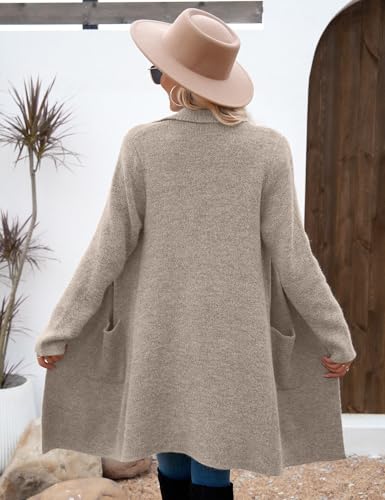 Image of CiCiBird Women Fall Long Cardigan Sweater Trendy Knit Jacket Coat Dressy Blazer Coatigan