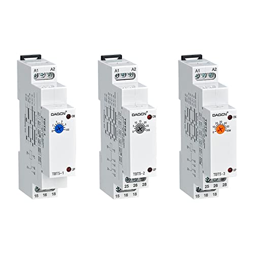 Relais de temps rail DIN 220v universel AC/DC temporisateur réglable 0.1S-60m TBT5-2