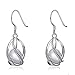 Produktbild S-PJZ Sterling Silber Beauty Elegante Weiße Süßwasserperle Ohrringe Funkelnder Sterling Silber Schmuck, Silber, a