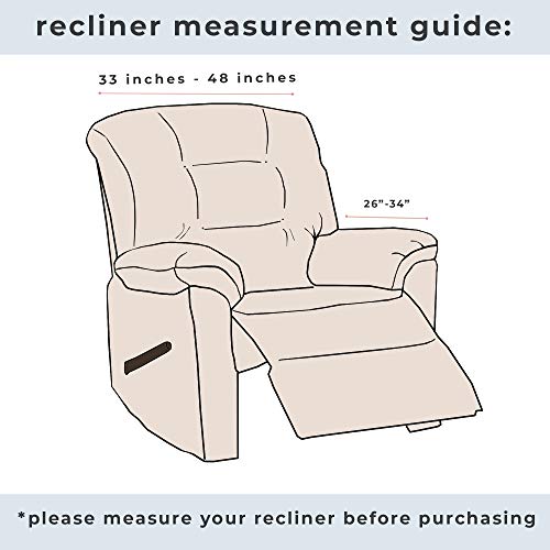 Great Bay Home Modern Velvet Plush Recliner Slipcover. Strapless One Piece Stretch Recliner Cover. Recliner Cover For Living Room. Magnolia Collection Slipcover. (Recliner, Navy) #TOP4
