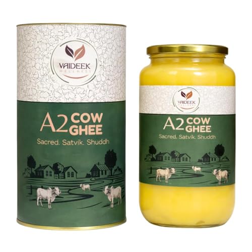 Image of Vaideek A2 Cow Ghee Cultured Desi Cow Ghee (1000 ml)| Bilona Cow Ghee Two Way Churned | Made in Earthen Pots | Lab Certified