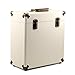Retround Vintage Retro Vinyl Leather Record Holder Case, LP Storage Carrying Case for 78 RPM, 45 RPM, 33 RPM Standard Vinyl Records Collections Storage Organizer Display Box-12 Inch (Cream)