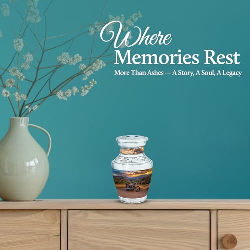 Image of Bike Urn Memorial Urns Cremation Urn for Adults 3 Inch 2 Qty | Miniature Urns for Human Ashes Human Remains Urn