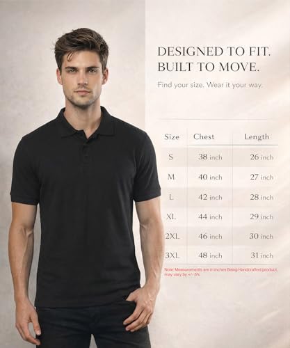 Image of Scott International Men's Cotton Polo T-Shirt | Regular Fit | Breathable & Soft Fabric | Classic Collar with Button Placket | Casual & Office Wear | Summer Essential Polo Tee for Men