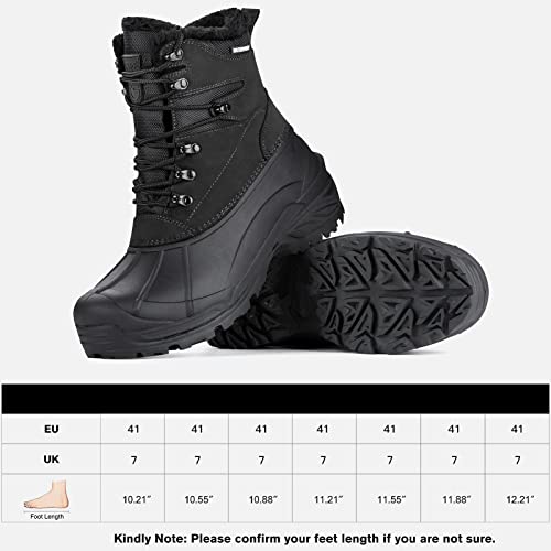 Free Soldier Mens Snow Boots Warm Fleece Lining Winter Ski Shoes Waterproof Insulated Booties（Black 12 #TOP5