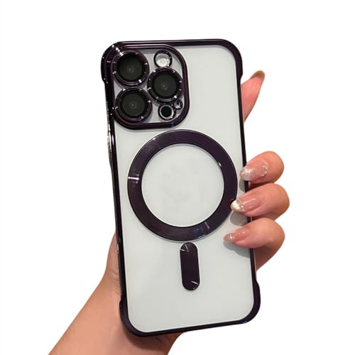 Coque iPhone 15 Plus rigide antichoc transparente étui magnétique ultra mince
