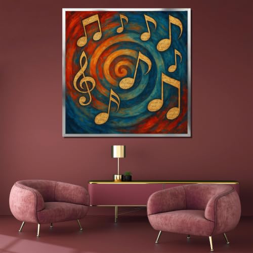 Cuadro de notas musicales en lienzo YUSUZHU sin marco para decoración de salas de música 3