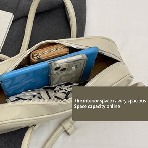 Womens Shoulder Bag Soft PU Leather Handbags Simple Bag French Armpit Bag Shopping Dating Bag for Daily4